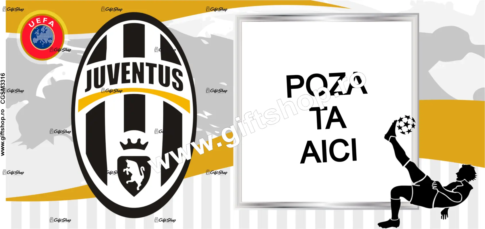 Juventus, cana personalizata cu poza, model 3316
